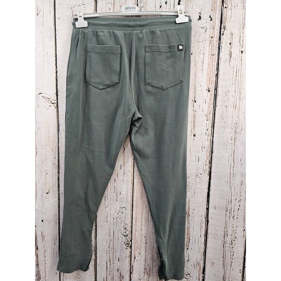 YOUNGLA Men's L Green Skinny Leg Ankle Zip Sweatpants Lounge Pants Athleisure - Picture 6 of 11